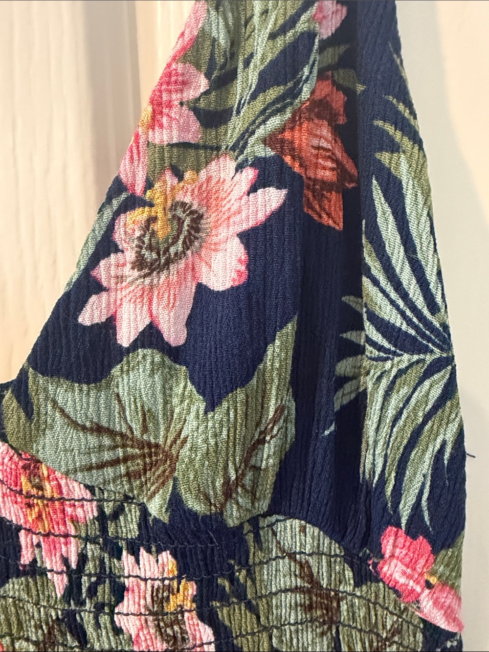 Floral Navy Maxi Dress with Pink & Green Print - Picture 6 of 9